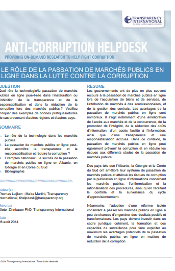 Cover of LE ROLE DE PASSATION DES MARCHES PUBLICS EN LIGNE