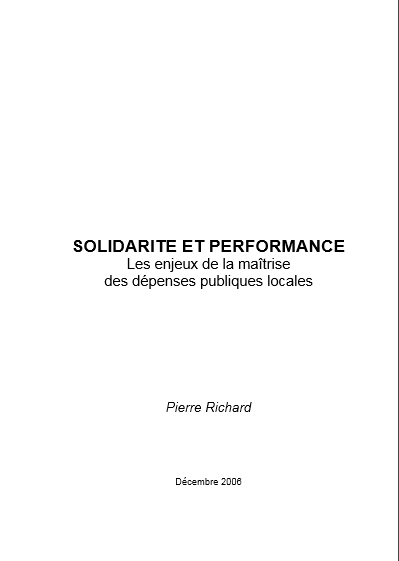 Cover of SOLIDARITE ET PERFORMANCE