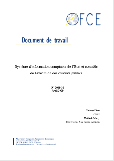Cover of SYSTEME DINFORMATION  COMPTABLE DELETAT  ET CONTREOLE DE LEXECUTION DES CONTRATS PUBLICS